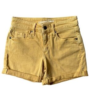 Universal Thread High Rise Midi Squash Colored Jean Shorts Size 00